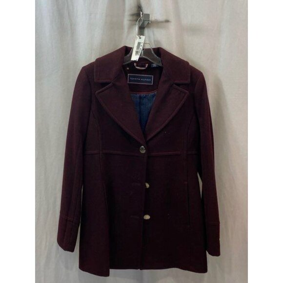Tommy Hilfiger Wool  Women's Red Button-Up Coat - Sz S - Picture 1 of 4